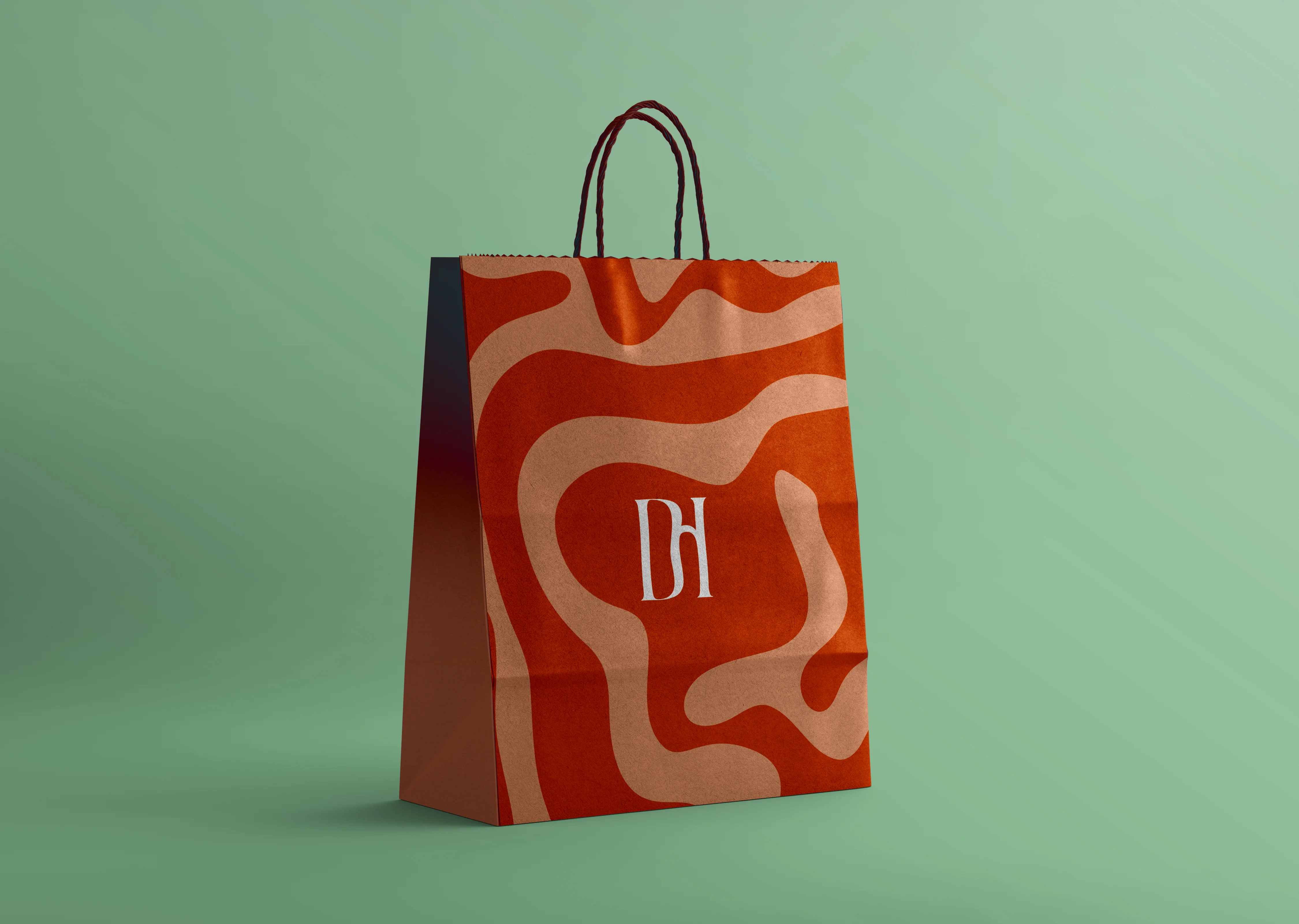 Kraft paper shopping bag mockup variation 1